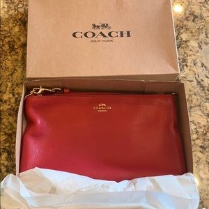 Authentic Red Coach large wristlet 25